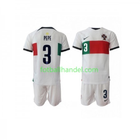 Barn Fotballdrakter Portugal PEPE 3 Borte VM 2022 Kortermet